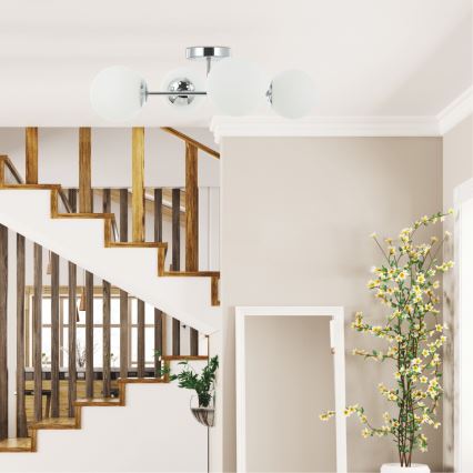 Pritrjen lestenec MADDIE 4xE14/5W/230V, sijajni krom