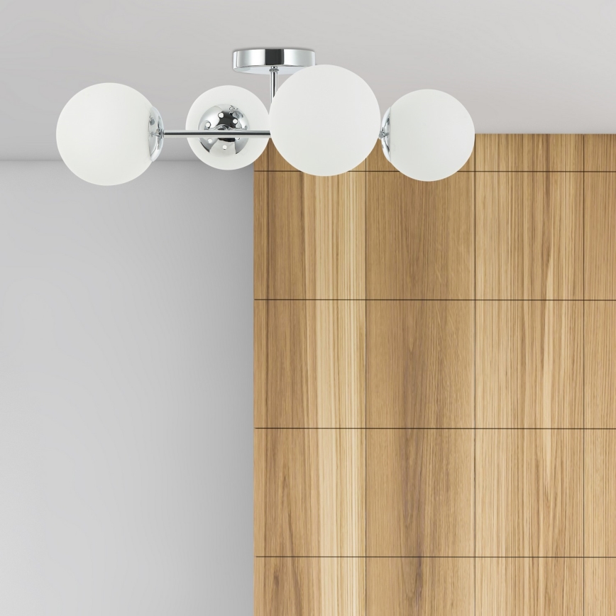 Pritrjen lestenec MADDIE 4xE14/5W/230V, sijajni krom