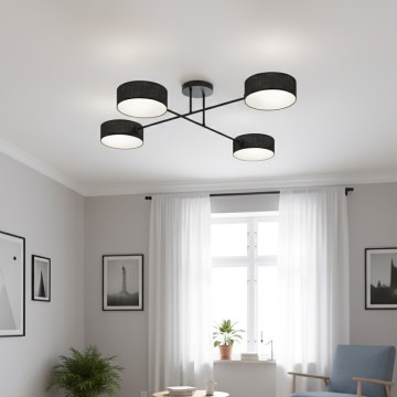 Pritrjen lestenec MAGA 4xE14/10W/230V črn