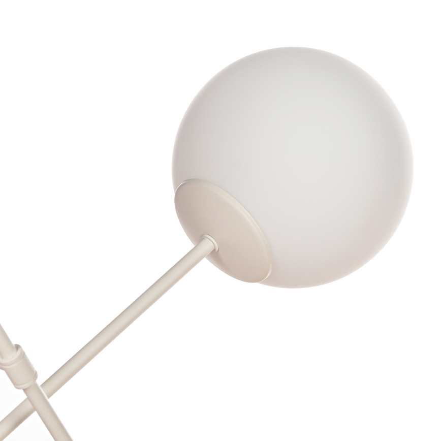 Pritrjen lestenec MOON 6xE27/15W/230V v krem barvi