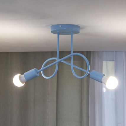Pritrjen lestenec OXFORD 2xE27/15W/230V, moder