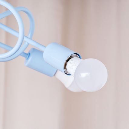 Pritrjen lestenec OXFORD 3xE27/15W/230V moder