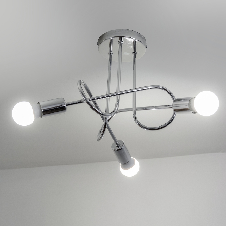 Pritrjen lestenec OXFORD 3xE27/15W/230V, sijajni krom