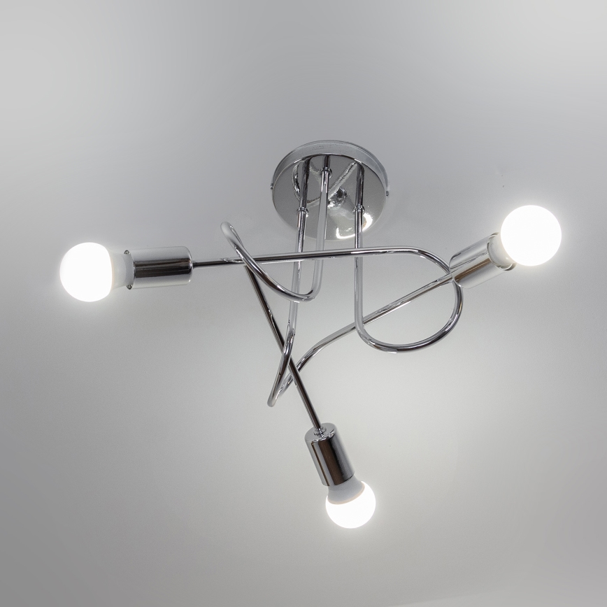 Pritrjen lestenec OXFORD 3xE27/15W/230V, sijajni krom