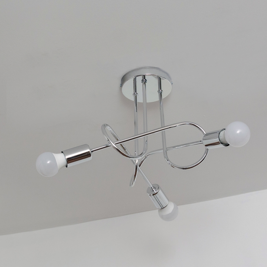 Pritrjen lestenec OXFORD 3xE27/15W/230V, sijajni krom