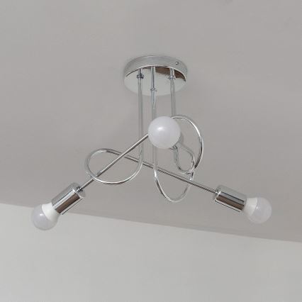 Pritrjen lestenec OXFORD 3xE27/15W/230V, sijajni krom