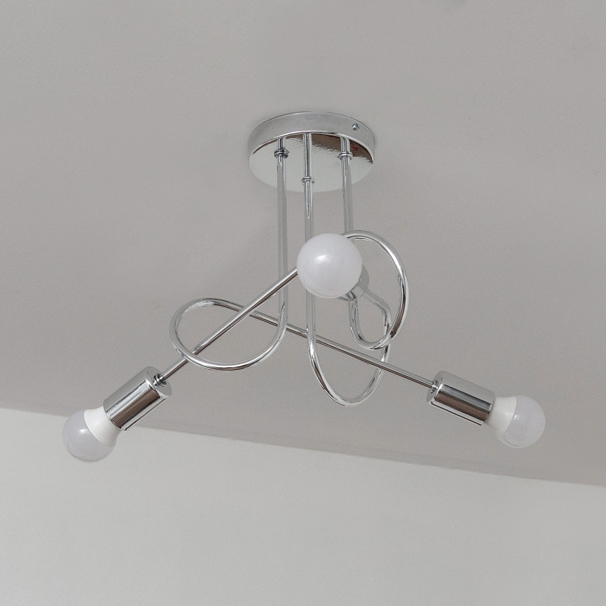 Pritrjen lestenec OXFORD 3xE27/15W/230V, sijajni krom