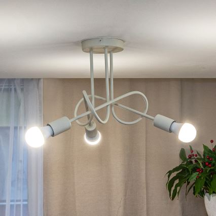 Pritrjen lestenec OXFORD 3xE27/15W/230V v krem barvi