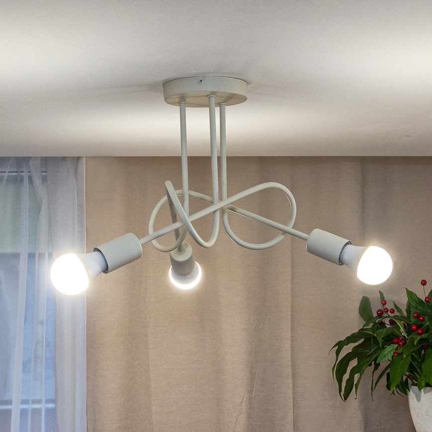 Pritrjen lestenec OXFORD 3xE27/15W/230V v krem barvi