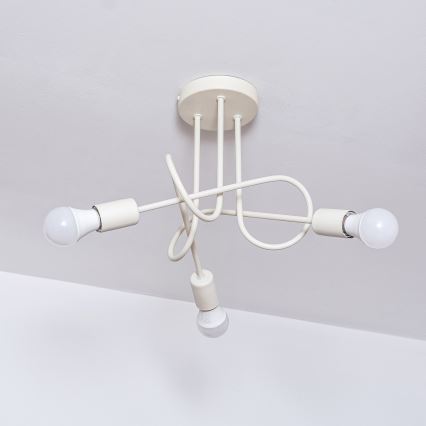 Pritrjen lestenec OXFORD 3xE27/15W/230V v krem barvi