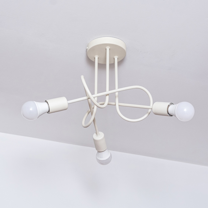 Pritrjen lestenec OXFORD 3xE27/15W/230V v krem barvi