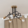 Pritrjen lestenec OXFORD 5xE27/15W/230V zlato/črna