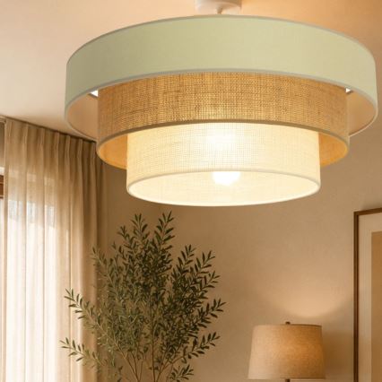 Pritrjen lestenec WENTA 1xE27/60W/230V, premer 50 cm, bež/juta