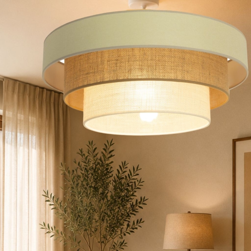 Pritrjen lestenec WENTA 1xE27/60W/230V, premer 50 cm, bež/juta