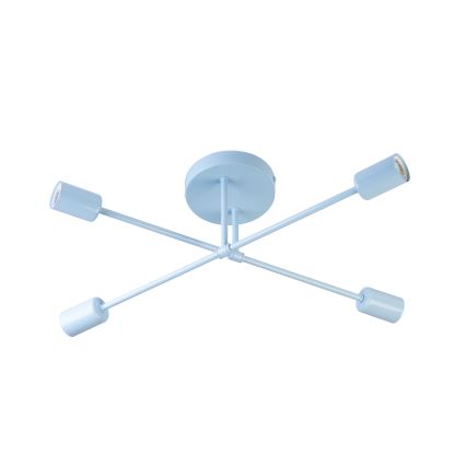 Pritrjen stropni lestenec CAMBRIDGE 4xE27/15W/230V modra