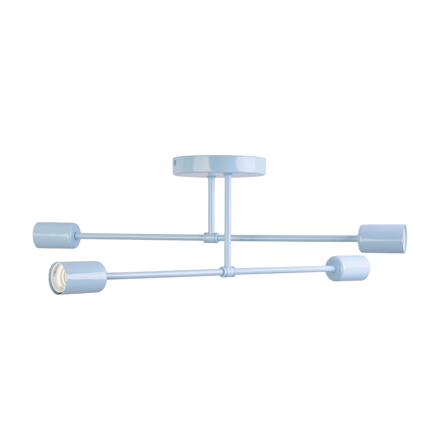 Pritrjen stropni lestenec CAMBRIDGE 4xE27/15W/230V modra