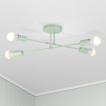 Pritrjen stropni lestenec CAMBRIDGE 4xE27/15W/230V zelena
