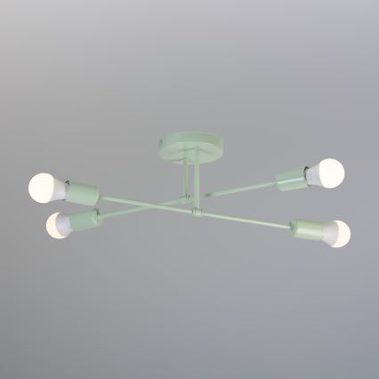 Pritrjen stropni lestenec CAMBRIDGE 4xE27/15W/230V zelena