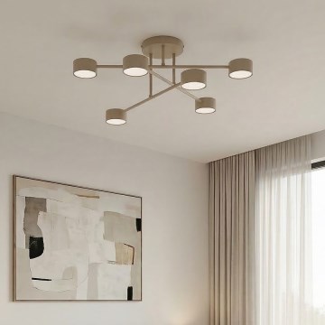 Pritrjen stropni lestenec HALO 6xGX53/12W/230V bež