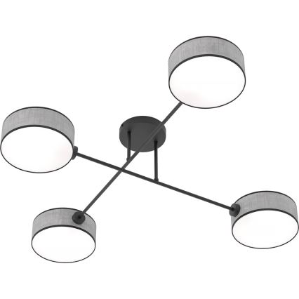 Pritrjen stropni lestenec MAGA 4xE14/10W/230V siva