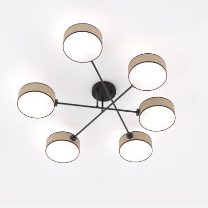 Pritrjen stropni lestenec MAGA 6xE14/10W/230V bež