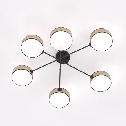 Pritrjen stropni lestenec MAGA 6xE14/10W/230V bež