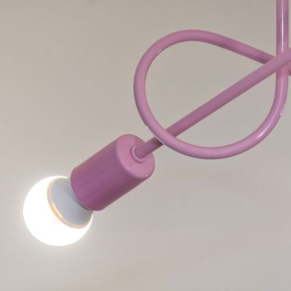 Pritrjen stropni lestenec OXFORD 3xE27/15W/230V rožnat