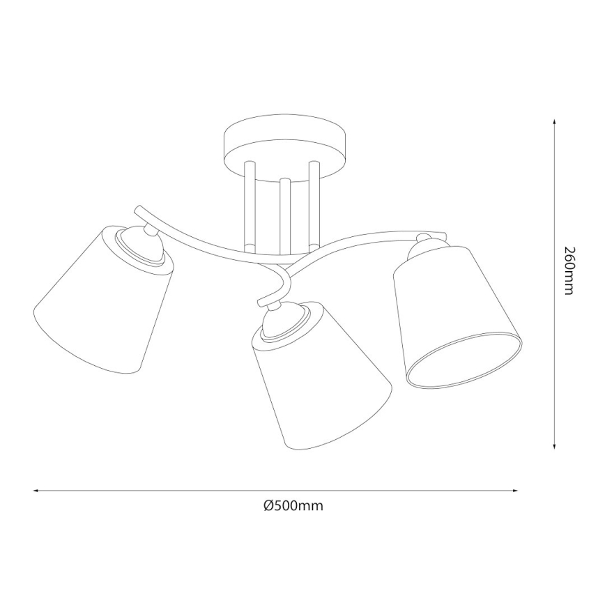 Pritrjen stropni lestenec PAFOS 3xE27/15W/230V, sijajni krom