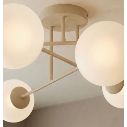 Pritrjen stropni lestenec ROMA 6xE14/10W/230V bež