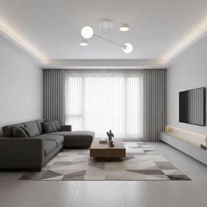 Pritrjena stropna svetilka HOLON 2xG9/8W/230V + 2xGX53/12W siva