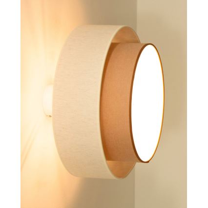 Pritrjena stropna svetilka NATIA 1xE27/60W/230V, premer 45 cm, bela/rjava