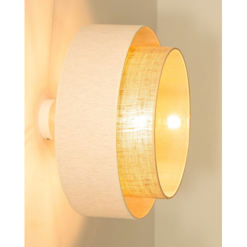 Pritrjena stropna svetilka NATIA 1xE27/60W/230V premer 45 cm bela/rjava