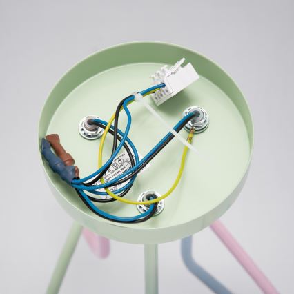 Pritrjena stropna svetilka OXFORD 3xE27/15W/230V zelena/rožnata/modra