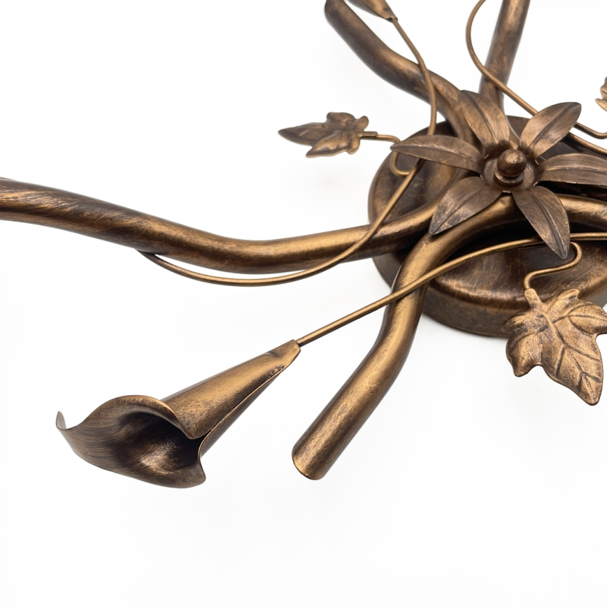 Pritrjena stropna svetilka ROZETA 3xE14/40W/230V bronasta