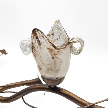 Pritrjena stropna svetilka ROZETA 3xE14/40W/230V bronasta