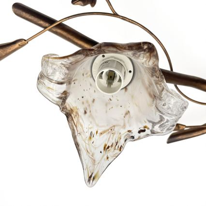 Pritrjena stropna svetilka ROZETA 3xE14/40W/230V bronasta