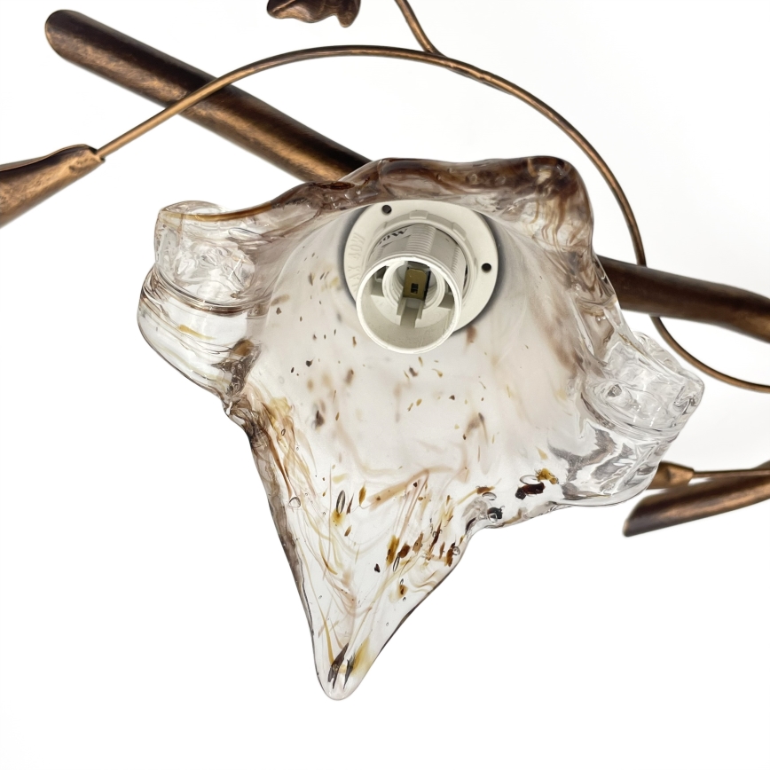 Pritrjena stropna svetilka ROZETA 3xE14/40W/230V bronasta