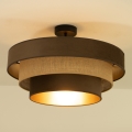 Pritrjena stropna svetilka WENTA, 1xE27/60W/230V, Ø 50 cm, rjava/juta