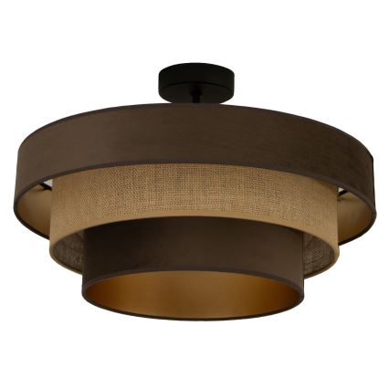 Pritrjena stropna svetilka WENTA, 1xE27/60W/230V, Ø 50 cm, rjava/juta