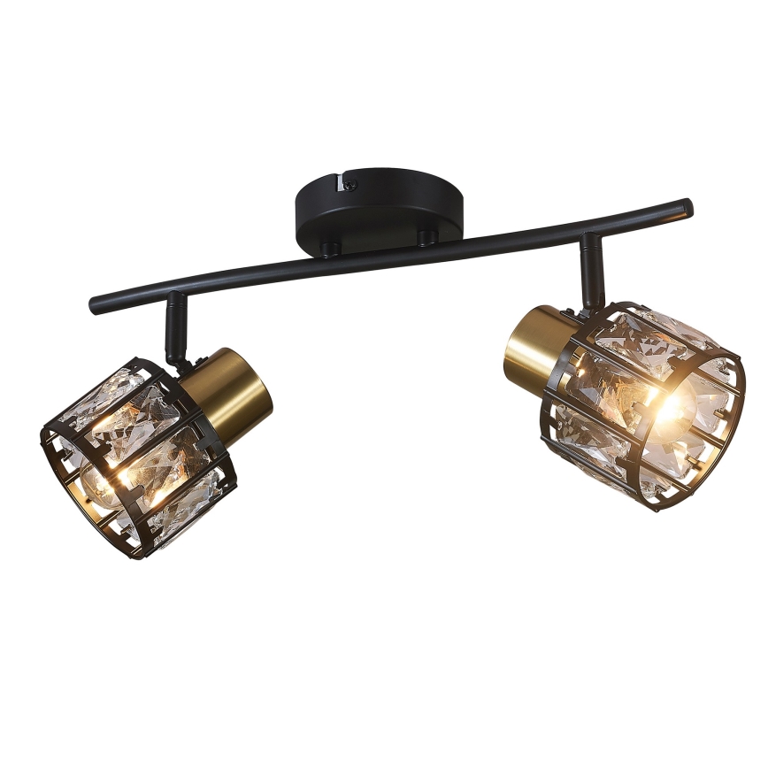 Pritrjeni stropni lestenec ZAHARA 2xE27/10W/230V črn