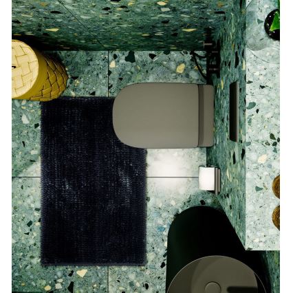 Protizdrsna črna kopalniška preproga CHENILLE 50x80 cm