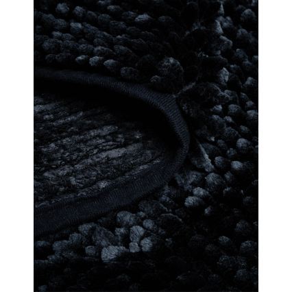 Protizdrsna črna kopalniška preproga CHENILLE 50x80 cm