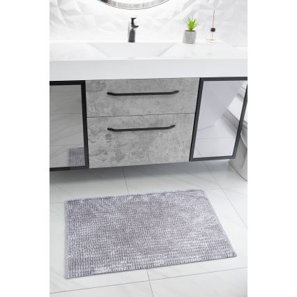 Protizdrsna kopalniška preproga CHENILLE 50x80 cm siva