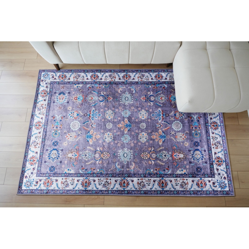 Protizdrsna orientalska preproga PRINT SHINE 70x140 cm modra