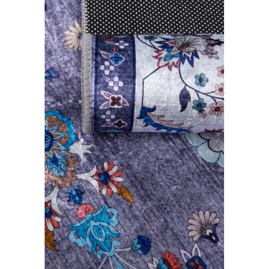 Protizdrsna orientalska preproga PRINT SHINE 70x140 cm modra