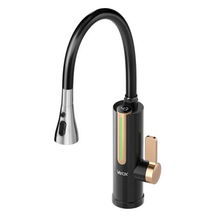 Protočni grelnik vode z LED zaslonom 3000W/230V IPX4 črn