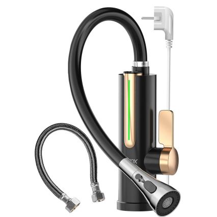 Protočni grelnik vode z LED zaslonom 3000W/230V IPX4 črn