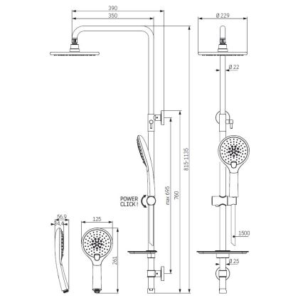 Pršna garnitura MARTOFTE črna