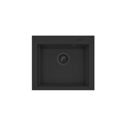 Pyramis 070169001_2 - Kuhinjsko korito z desko za rezanje SIROS 57x51,5 cm + pipa za pomivalno korito granit/črna