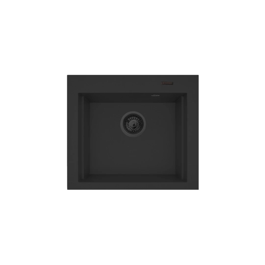 Pyramis 070169001_2 - Kuhinjsko korito z desko za rezanje SIROS 57x51,5 cm + pipa za pomivalno korito granit/črna